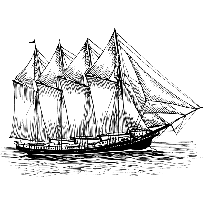 Artistic Owl Writer Homepage Banner of a Ship Sailing on the Sea