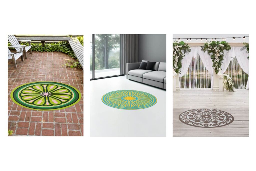 Outdoor Round Rugs for Patio, Pool and Porches