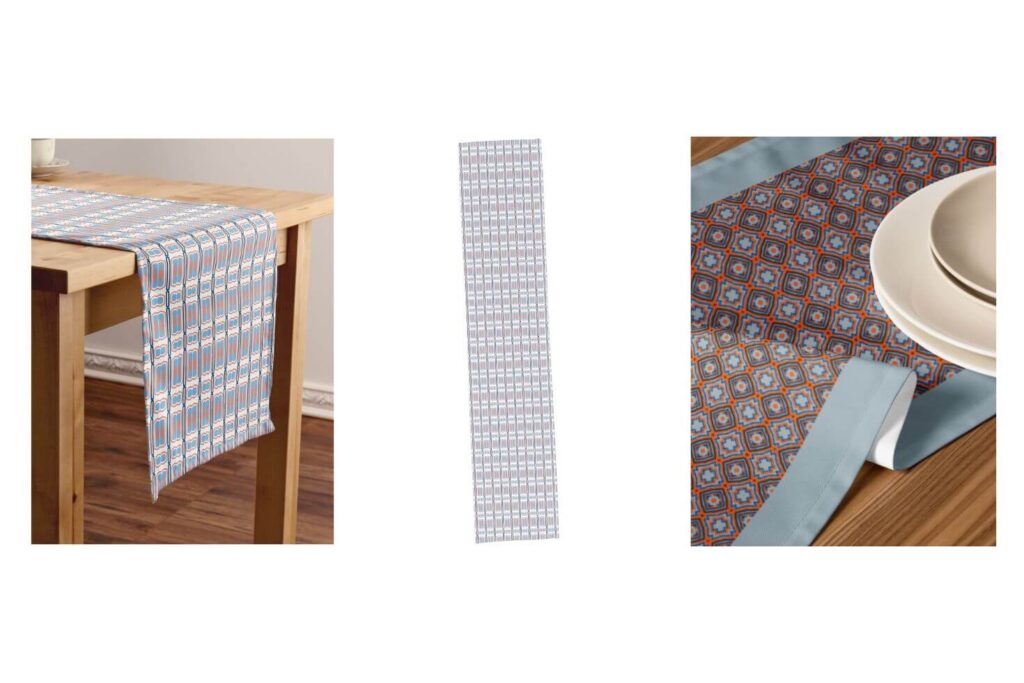 Orange and Aqua Table Runner